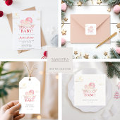 Kerstman Kerstman Baby Meisje Douche Dank u kaart