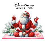 Yoga Kerstman Posing Feestdagenkaart