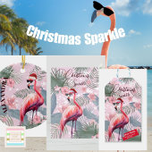 Kerst Flamingo Tropisch Persoonlijk Ronde Sticker