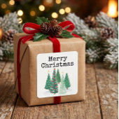 Kerstbomen en sterren vierkante sticker