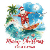 Kerstmis surfen met de Kerstman Feestdagenkaart