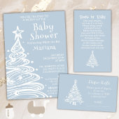 Kerst Boho Blue Boy Baby shower Dank u kaart