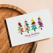 Colorful Boho kerstbomen Pattern Notitiekaartje