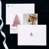 Elegant Merry Christmas | Glam Rose Gold Tree Ronde Sticker