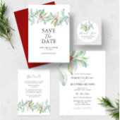 Kerst bruiloft programma's Elegant Winter groen