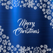 Kerstfeest Witte Sneeuwvlokken Nave Blue Ronde Sticker