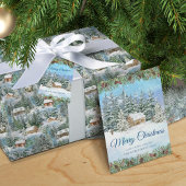 Waterverf kerstsnowy Forest Scenes Pattern Tissuepapier