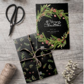 moderne zwarte botanische elegant theedoek