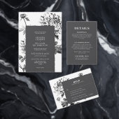 Chrysanthemum Inkt Kunst bruiloft Kaart (Personaliseer de collectie van deze zelfstandige maker.)