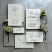 Church Calligraphy Wedding Invitation Kaart