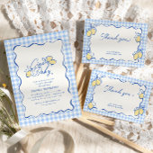 Amalfi Citroen Blauwe Gingham Bedankkaart