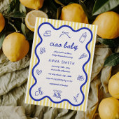 Ciao Baby Hand getekend Blauw & Geel Baby shower Bedankdoosjes