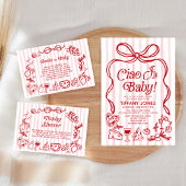 Ciao Baby Red Italian Lemons Baby Display Shower Informatiekaartje