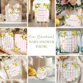 Ciao Bambina Baby Shower Pink Lemons Backdrop Wandkleed