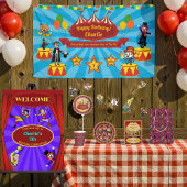 Modern Circus Big Top Schattigee kleurrijke Cartoo Papieren Bordje