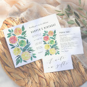 Hand Painted Summer Citrus Fruits Birthday Party Aankondiging