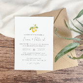 Klassieke Citrus Lemon Summer Wedding Uitnodigingen Wikkel