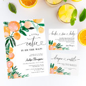 Citrus Sinaasappel Dank u Baby shower Ronde Sticker