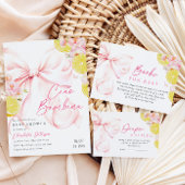 Citrus Roze Bow Baby shower Luier Raffle Informatiekaartje