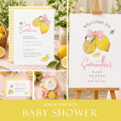 Roze strik baby shower uitnodiging