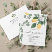 Botanische Waterverf Lemon & GreeneryBridal Brunch Kaart (Personaliseer deze collectie van deze onafhankelijke maker. Test)