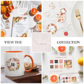 Girly Waterverf Tangerine Citrus Boho | Monogram Briefhoofd