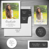 Graduation Party Details QR code Botanisch Grijs Informatiekaartje