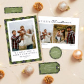 Familie Kerstfeest Classic Plaid Kaart
