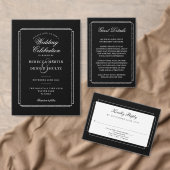 Zwart-wit Deco Song Request RSVP Briefkaart (Personaliseer de collectie van deze zelfstandige maker.)