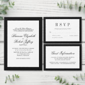 Klassieke Zwart-witte grens bruiloft uitnodiging (Personaliseer de collectie van deze zelfstandige maker.)