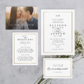 Classic Elegant Typography Names Photo Wedding Save The Date