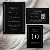 Klassieke Zwart Eenvoudig Elegant Script Wedding Uitnodigingen Wikkel