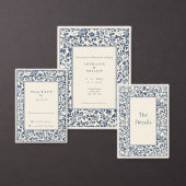 Delfts blauw bloemen tafel zitkaart kaart (Personaliseer de collectie van deze zelfstandige maker.)