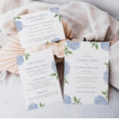 Klassieke Blauwe Hortensia Bruiloft Gereserveerde  Kaart