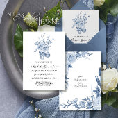 Bloemen Blauw en Wit Chinoiserie Pioen Bridal Satijnen Lint