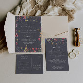 Klassieke blauwe wilde flat bruilding bedankkaart