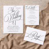 Elegante klassieke kalligrafie script bruiloft ove vellum uitnodigingen (Personaliseer de collectie van deze zelfstandige maker.)