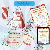 Uitnodiging voor carnavalsfeest met tenttop en sna