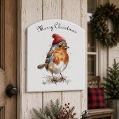 Klassieke Kerst Robin, op maat Sherpa Deken
