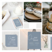 Dusty Blue Modern Een dag weg repetitie diner Bedankdoosjes