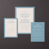 Light Blue Classic Elegant Wedding  Invitation Kaart (Personaliseer de collectie van deze zelfstandige maker.)