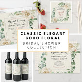 Classic Boho Roos Bloemen Vrijgezellenfeest Dank u Sleutelhanger