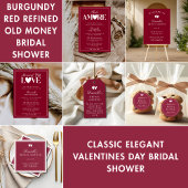 Classy Elegant Burgundy That's Amore Bridal Shower Kaart
