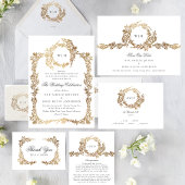 Traditionele Monogram Crest Classic Elegante Bruil Stenen Onderzetter