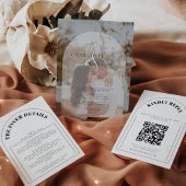 Trendy moderne boog foto bruiloft save the date