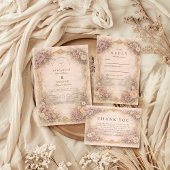 Classic European Baroque Wedding Kaart