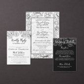 Dubbelzijdig Zwart Wit Boho Bloemen Trouwbar+ Menu (Personaliseer de collectie van deze zelfstandige maker.)