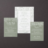 Modern Sage Green Classic Wedding Retouradres Etiket (Personaliseer de collectie van deze zelfstandige maker.)