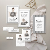 Mini Classic Framed Script Photo Grad invite Informatiekaartje