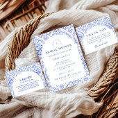 Klassieke Franse Toile Bruidsdouche Kaart